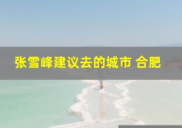 张雪峰建议去的城市 合肥